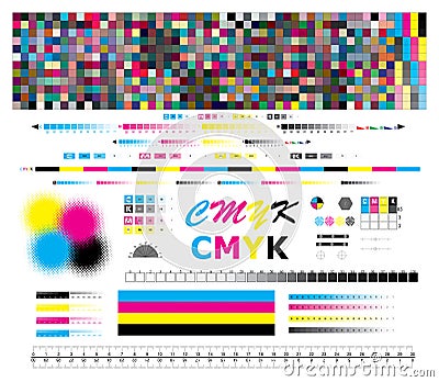 Cmyk scala printer materials Vector Illustration