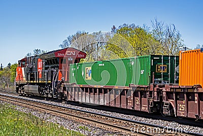 CN 3241 Diesel Engine With 100 Year Paint Job Editorial Stock Photo