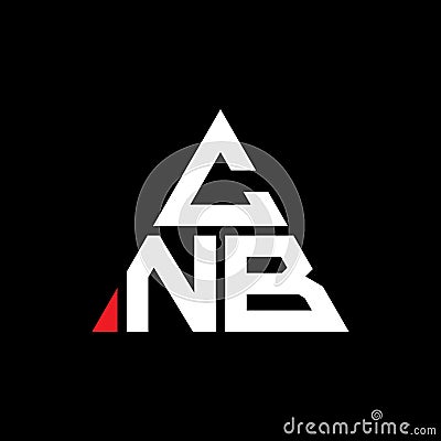 CNB triangle letter logo design with triangle shape. CNB triangle logo design monogram. CNB triangle vector logo template with red Vector Illustration
