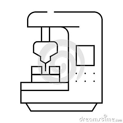 cnc computer numerical control line icon vector illustration Vector Illustration