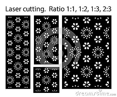 Shade screen, privacy fence template. Laser cut vector panel, screen, fence, divider. Cnc decorative pattern, jali Vector Illustration