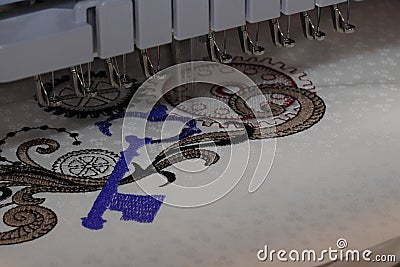 Cnc embroider machine Stock Photo
