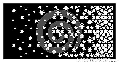 Cnc islamic laser pattern. Decorative vector panel for laser cutting. Islamic cnc template for indoor and outdoor panel Vector Illustration