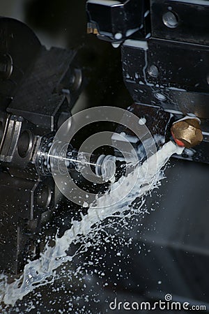 CNC lathe machine Stock Photo