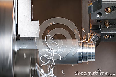 CNC Lathe Machine Stock Photo