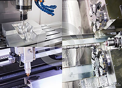 CNC machining cutting precision part Stock Photo