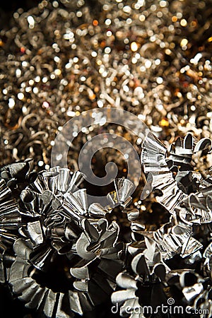 CNC metal shavings Stock Photo