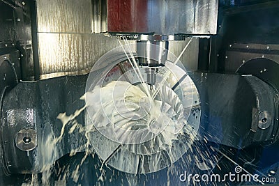 Cnc metal working machining center with cutter tool Stock Photo