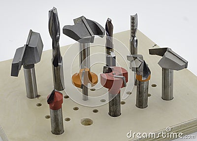 CNC Router bit set Stock Photo