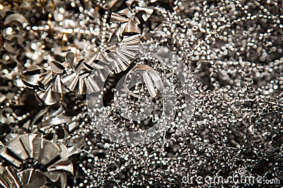 CNC steel shavings Stock Photo