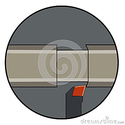 Cnc turning icon. Lathe Cutting Tools. Right Hand cut tool icon. Stock Photo