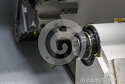 CNC turning spindle and lathe or milling Stock Photo