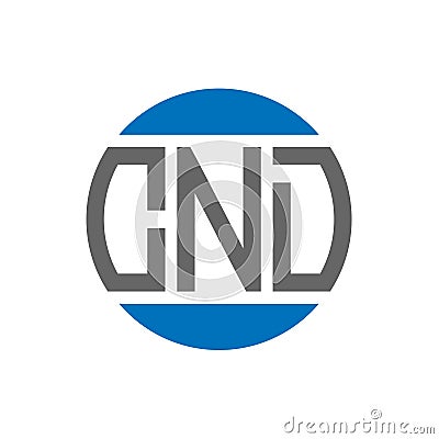 CND letter logo design on white background. CND creative initials circle logo concept Vector Illustration