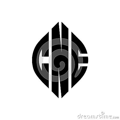 CNE circle letter logo design with circle and ellipse shape. CNE ellipse letters with typographic style. The three initials form a Vector Illustration