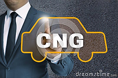 CNG auto touchscreen is operated by businessman concept Stock Photo