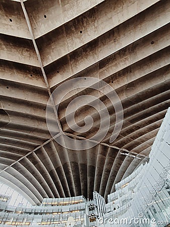 Cnit, brutalist buliding, brutalist architecture in Paris, France Stock Photo