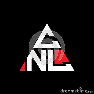 CNL triangle letter logo design with triangle shape. CNL triangle logo design monogram. CNL triangle vector logo template with red Vector Illustration