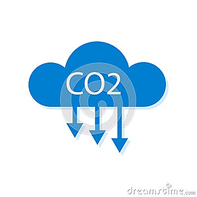 co2 cloud arrows. Ecology concept. Vector illustration. Vector Illustration