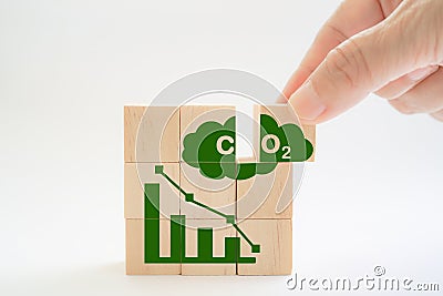 CO2 emission concept.. Net zero emissions. Renewable energy, sustainable technology, Stock Photo