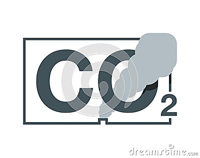 CO2 emissions icon - air carbon contamination Vector Illustration