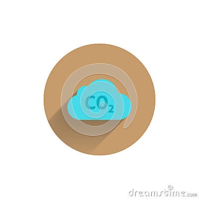 CO2 icon , carbon dioxide formula flat icon with shadow. pollution icon Vector Illustration