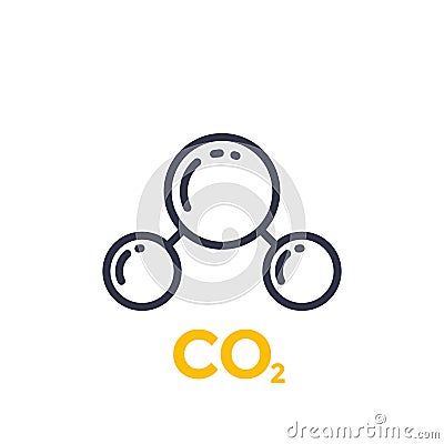 Co2 molecule line icon Vector Illustration