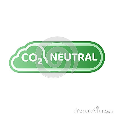 Co2 neutral green vector sticker Vector Illustration