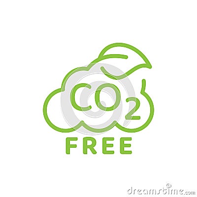 CO2 neutral and zero emissions cloud vector icon Vector Illustration