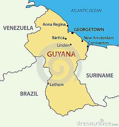 Co-operative Republic of Guyana - vector map Vector Illustration