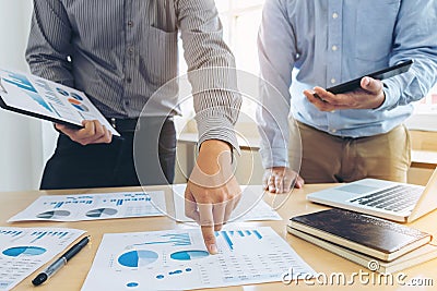 Co working conference, Business team meeting present, investor c Stock Photo