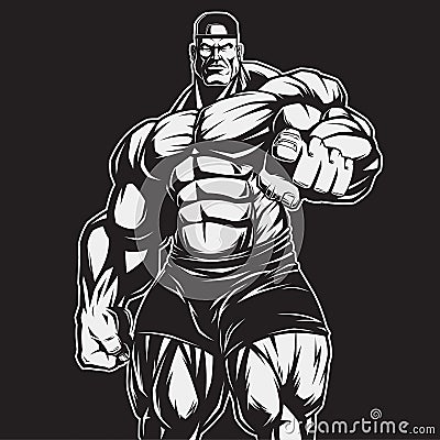 The coach of bodybuilding and fitness Vector Illustration