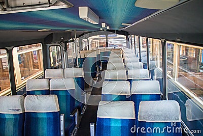 Coach bus interior Stock Photo