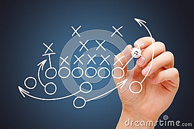 Coach Drawing American Football Game Playbook Stock Photo