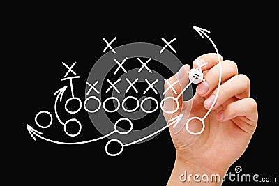 Coach Drawing American Football Game Strategy Stock Photo