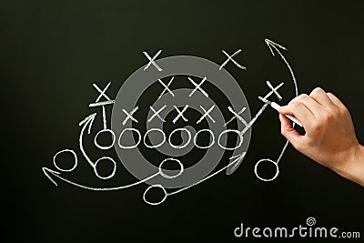 Coach Drawing American Football Playbook Tactics Stock Photo