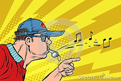 Coach or referee whistles Vector Illustration