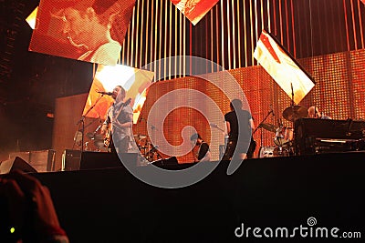 Radiohead in concert at Coachella Editorial Stock Photo