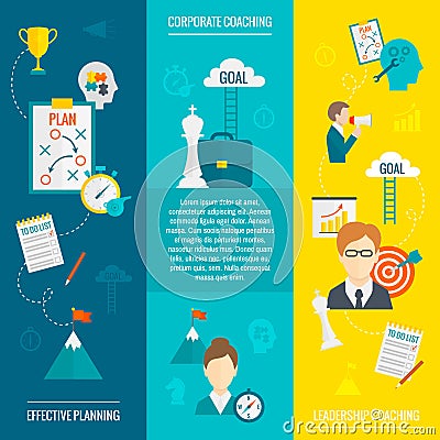 Coaching Business Banner Vector Illustration