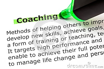 Coaching Definition Stock Photo