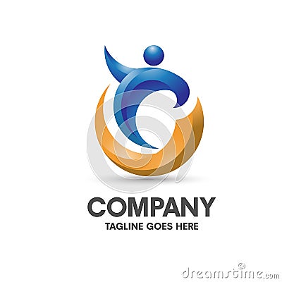 Coaching and health logo Vector Illustration