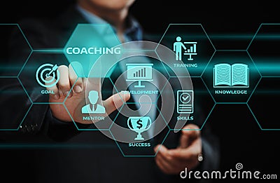 Coaching Mentoring Education Business Training Development E-learning Concept Stock Photo