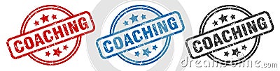 coaching stamp. coaching round isolated sign. Vector Illustration