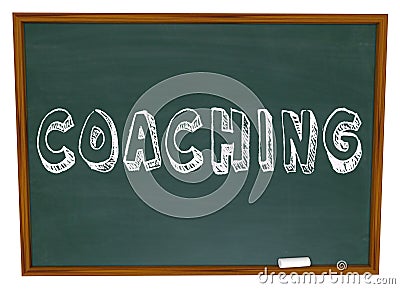 Coaching Word Chalkboard Teaching Learning Sports Education Stock Photo