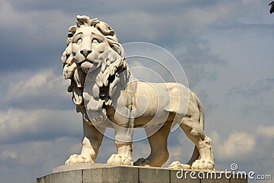 Coade Stone Lion Stock Photo