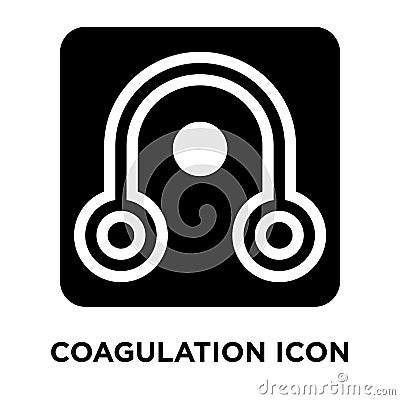 Coagulation icon vector isolated on white background, logo concept of Coagulation sign on transparent background, black filled Vector Illustration