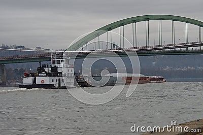 West Virginia coal barge worker Editorial Stock Photo