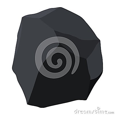 Coal black mineral resources. Pieces of fossil stone. Polygonal shape. Black rock stone of graphite or charcoal. Energy Vector Illustration