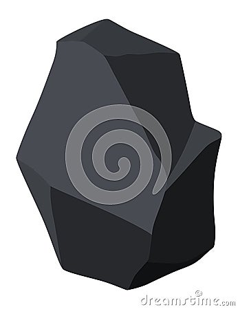 Coal black mineral resources. Pieces of fossil stone. Polygonal shape. Black rock stone of graphite or charcoal. Energy Stock Photo