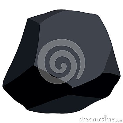 Coal black mineral resources. Pieces of fossil stone. Polygonal shape. Black rock stone of graphite or charcoal. Energy Vector Illustration