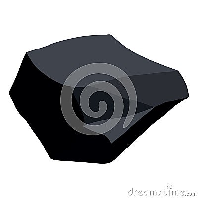 Coal black mineral resources. Pieces of fossil stone. Polygonal shape. Black rock stone of graphite or charcoal. Energy Vector Illustration